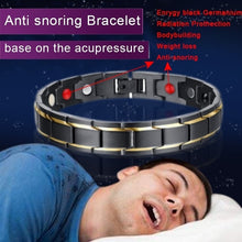 Load image into Gallery viewer, New Hot Men Magnetic Therapy Bracelet Classic Titanium Steel Anti-snoring Health Care DC88 Anti Snore Wrist Watch Sleep Snoring